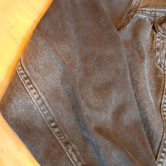 RUFF HEWN BLACK BUTTON UP DISTRESSED/FADED COTTON JEAN JACKET WOMENS SIZE 1X - Picture 5 of 13
